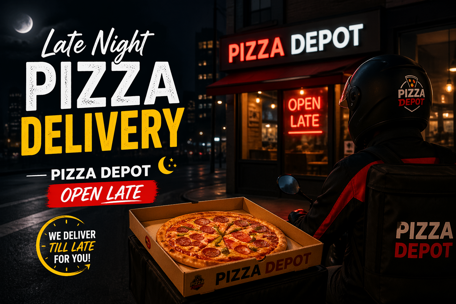 late night pizza delivery